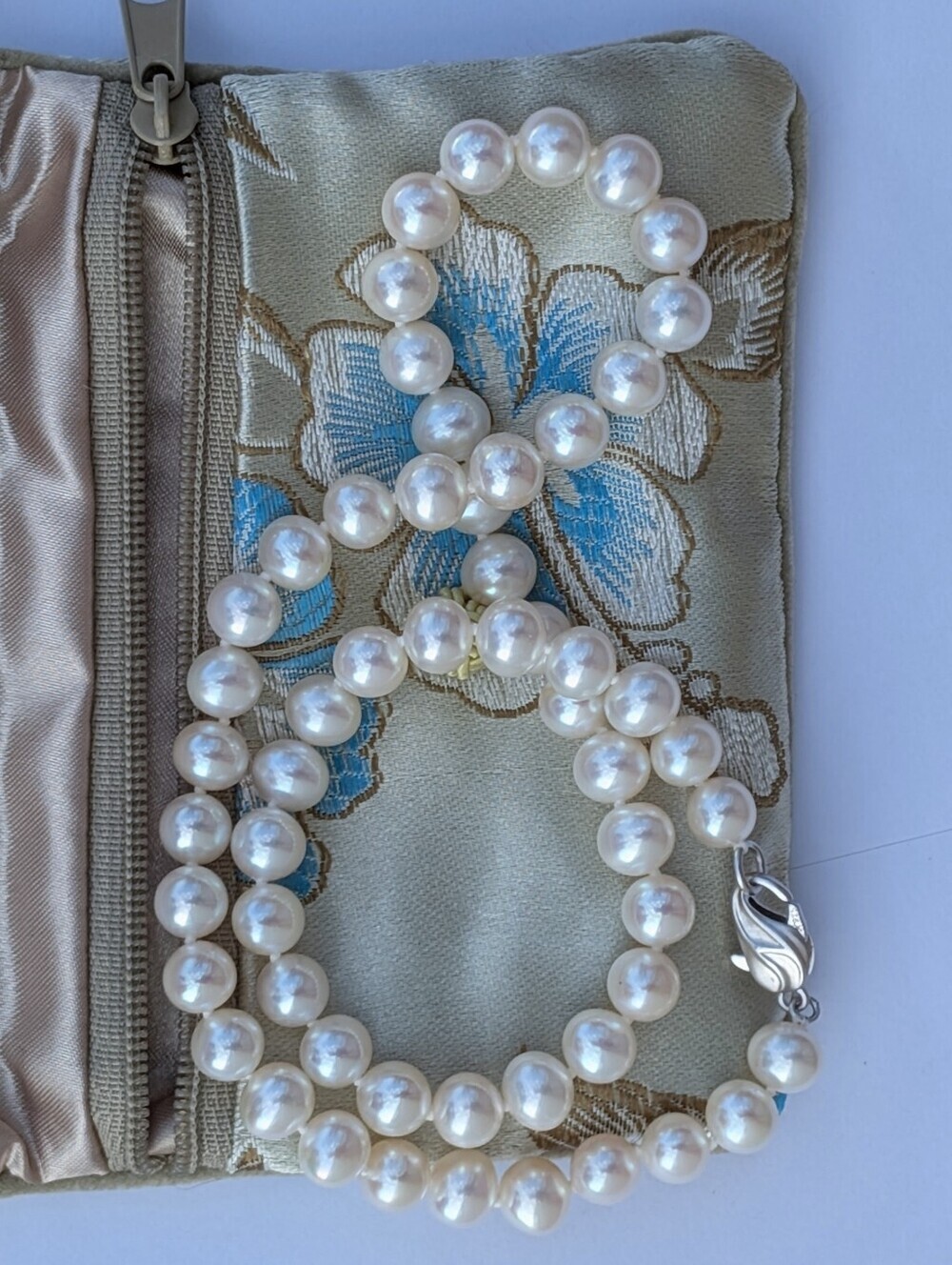 Honora Freshwater Pearl Necklace 925 Sterling Silver Clasp Ivory Cream Strand